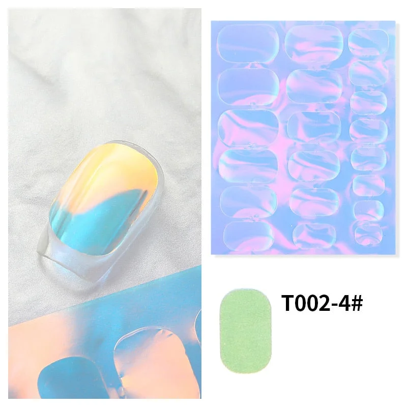Sparkly Nail Aurora Foils Colorful Transfer Stickers Cellophane Mirror Stickers Sliders Wrap Paper Nail Art Decoration-Nail Inspo