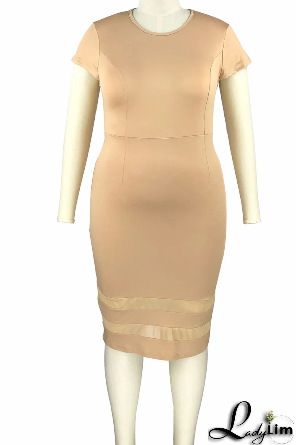 White Casual Elegant Solid Split Joint O Neck One Step Skirt Plus Size Dresses