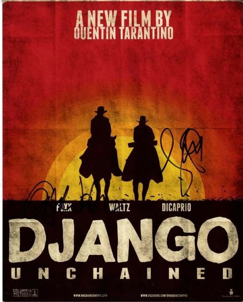 Django unchained signed autographed 11x14 Photo Poster painting christoph waltz & jamie foxx