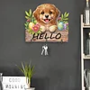 (US Only)Wood Hello Dog DIY Diamond Painting Hooks No Hole Punching Wall Decoration