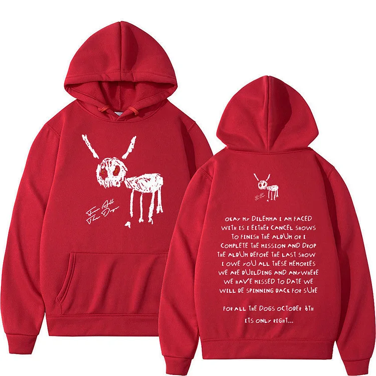 Rapper Drake for All The Dogs Hoodies Letter Print Hip Hop Y2K Hoodie at Hiphopee