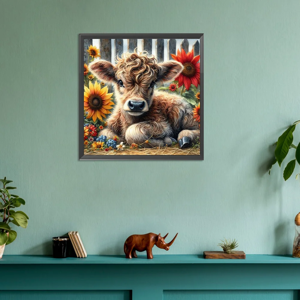 Diamond Painting - Full Round Drill - Highland Cattle(Canvas|30*30cm)
