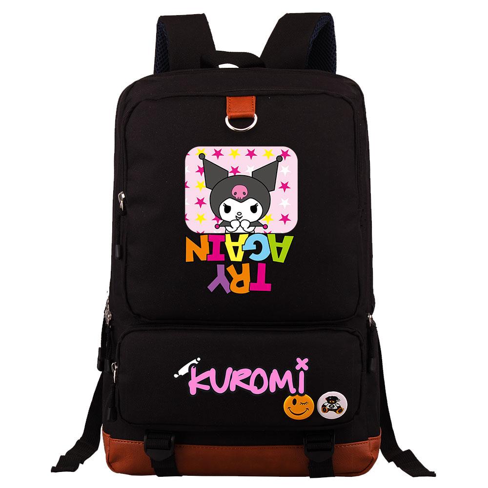 Mayoulove Kuromi Backpack Large Capacity Durable Design for School and Outdoor Activities-Mayoulove