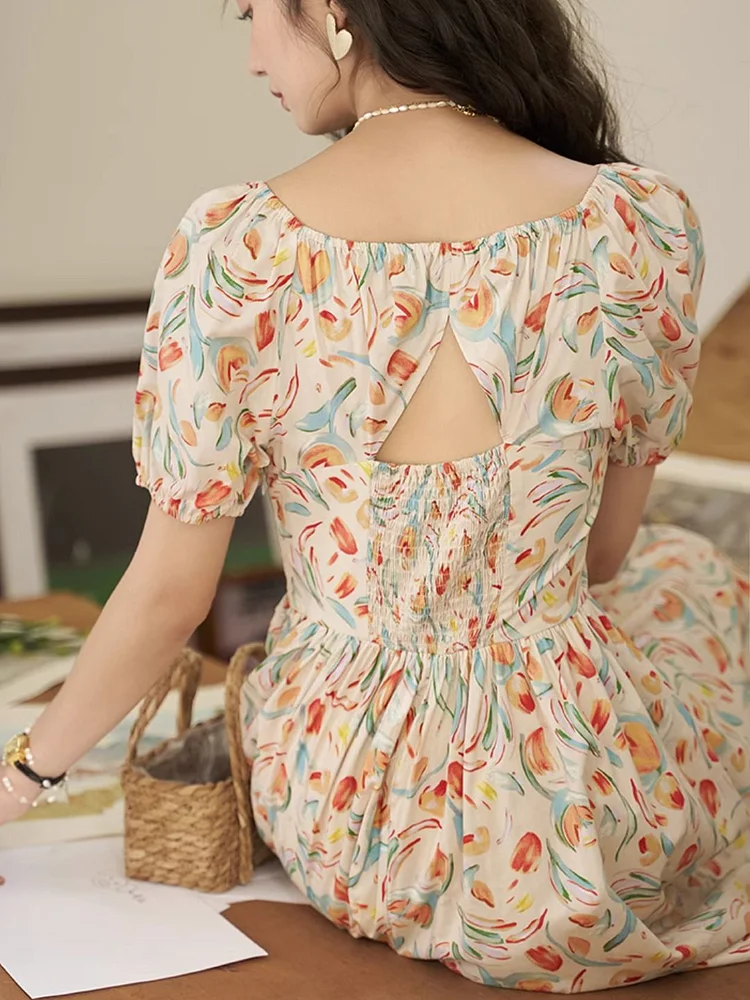 French Tulip Print Dress