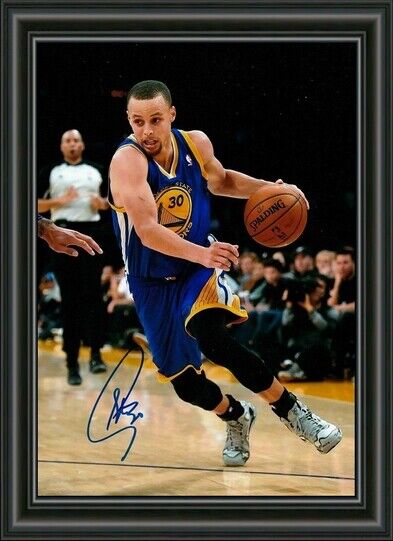 STEPHEN CURRY BASKETBALL Goldern State Warriors - A4 SIGNED Photo Poster painting POSTER PRINT