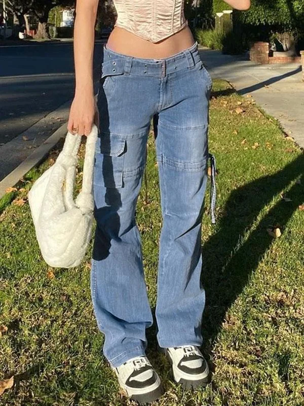 High waist pocket jeans