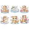 (US Local)6Pcs Acrylic  Cloud Cats Diamond Painting Fridge Magnet for Fridge