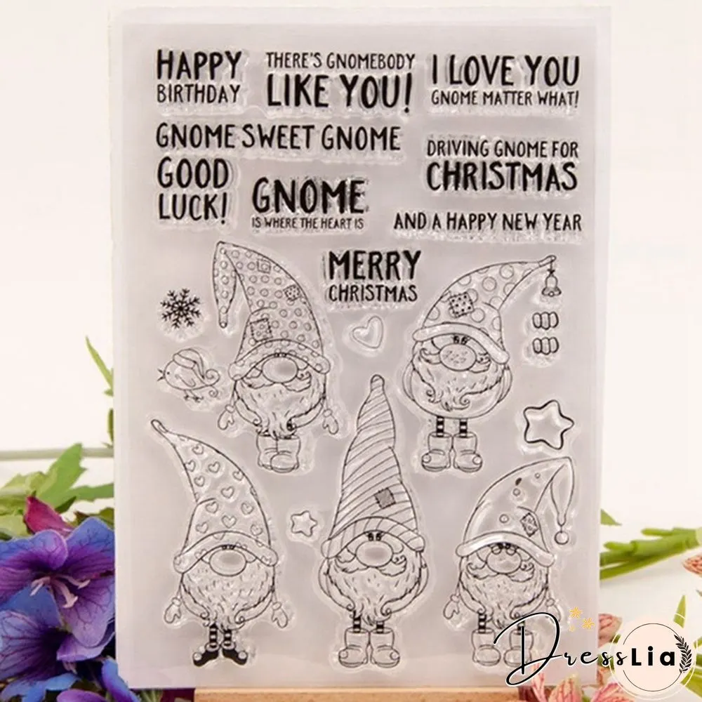 New Christmas Santa Clause Transparent Clear Silicone StampSilicone Stamp Cutting Dies Diy