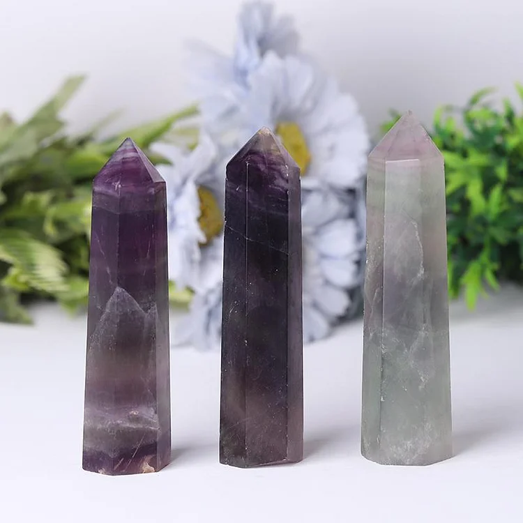 Natural Rainbow Fluorite Towers Points Bulk Collection