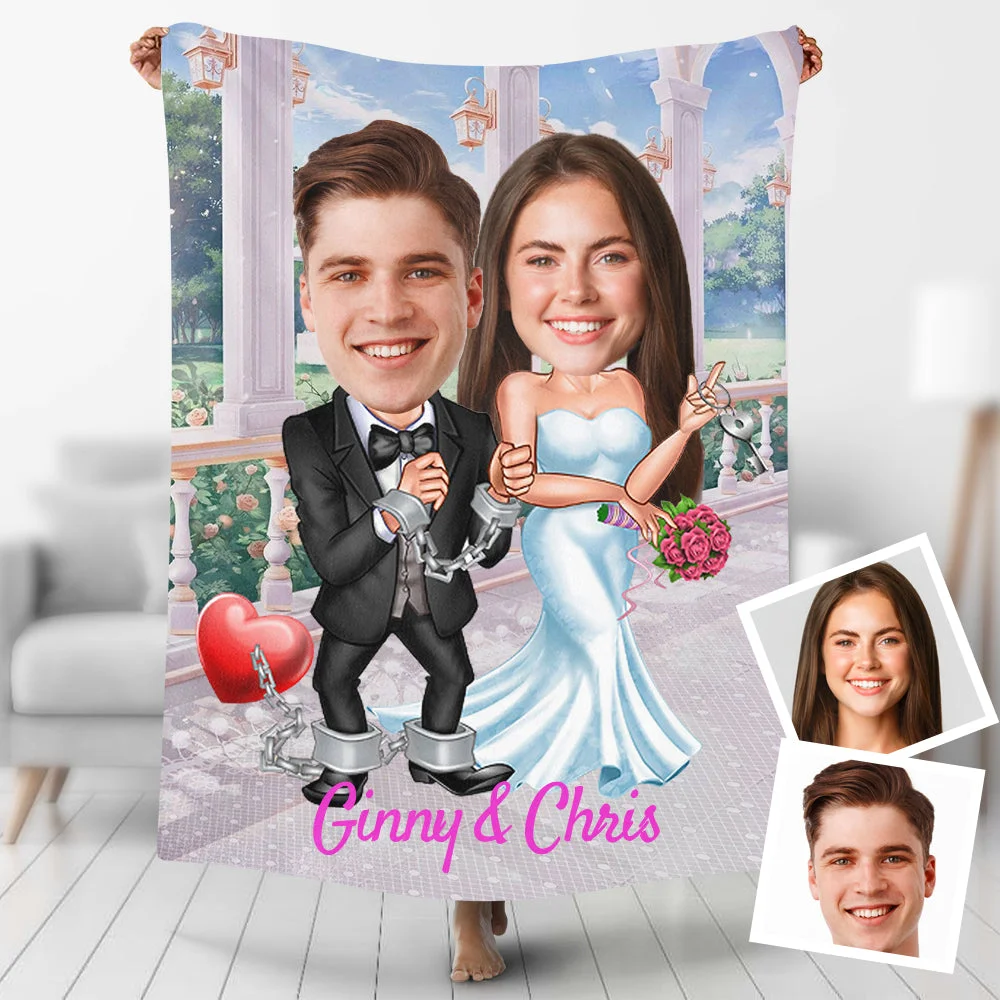 Custom Blankets Personalized Photo Blanket Love Chain Painting Style Blanket