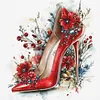 Red High Heels Full Stamped Cross Stitch 11CT 3-Strand 40x40cm