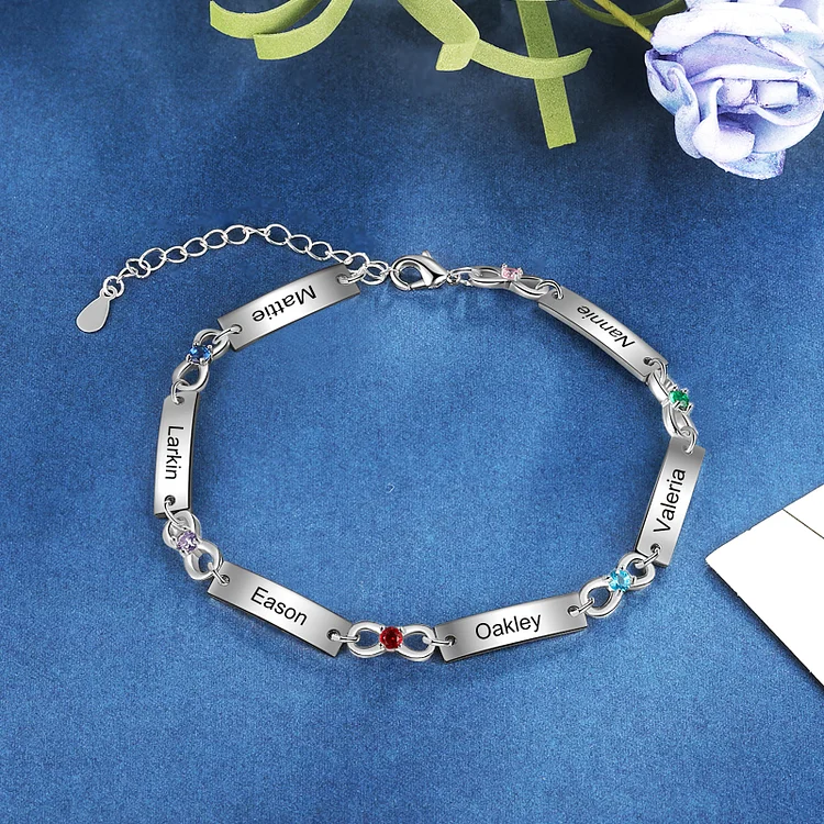 Bracelet prénom personnalisé lettres carrées  Ninanina