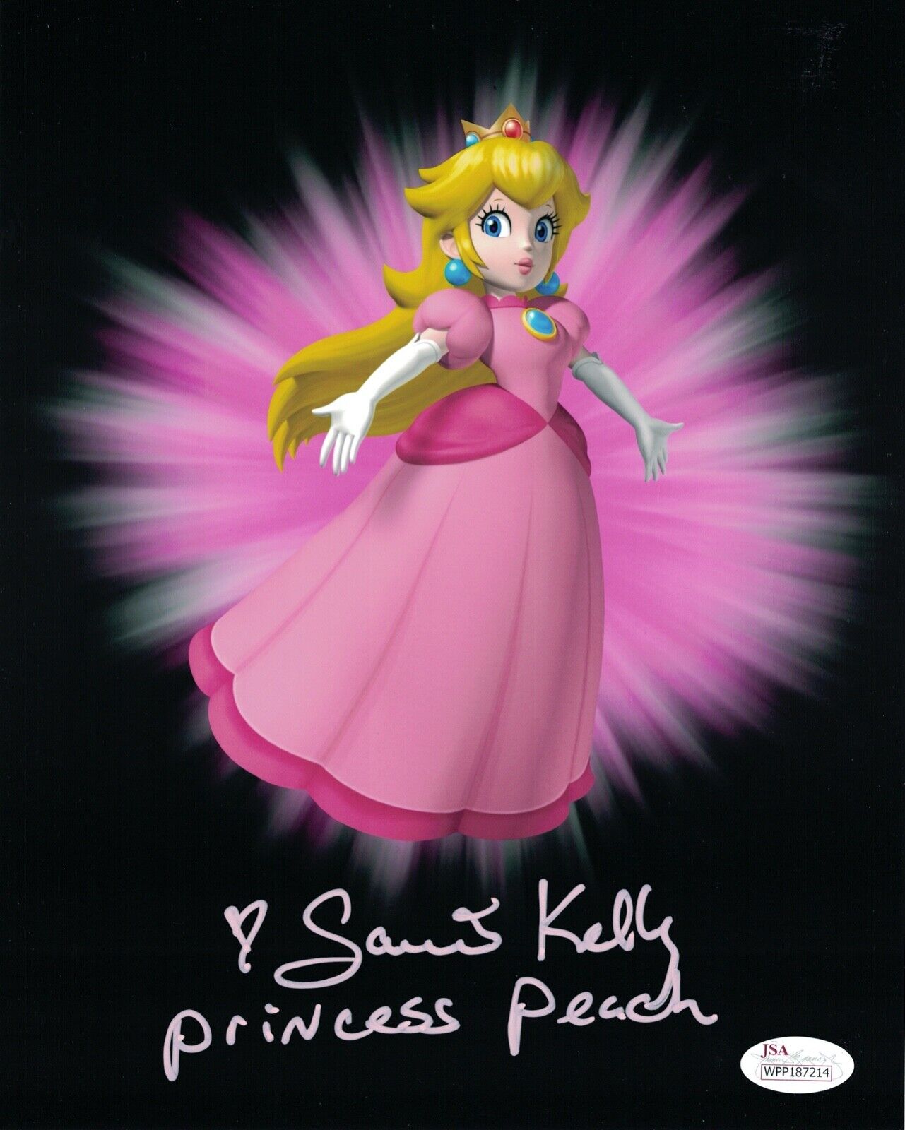 SAMANTHA KELLY Signed PRINCESS PEACH 8x10 Photo Poster painting Nintendo Super Mario JSA COA
