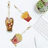 6Pcs DIY Diamond Painting Hamburger Keychain
