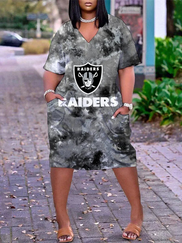 Las Vegas Raiders
Limited Edition V-neck Casual Pocket Dress