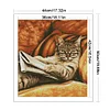 (US Only)Cat Stamped Cross Stitch Kit for Beginner Home DIY 14CT Embroidery Kit 44x50cm