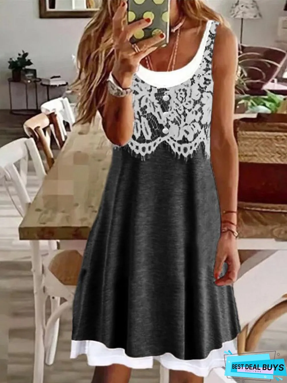 Plain Crew Neck Casual Short sleeve Knit Dress