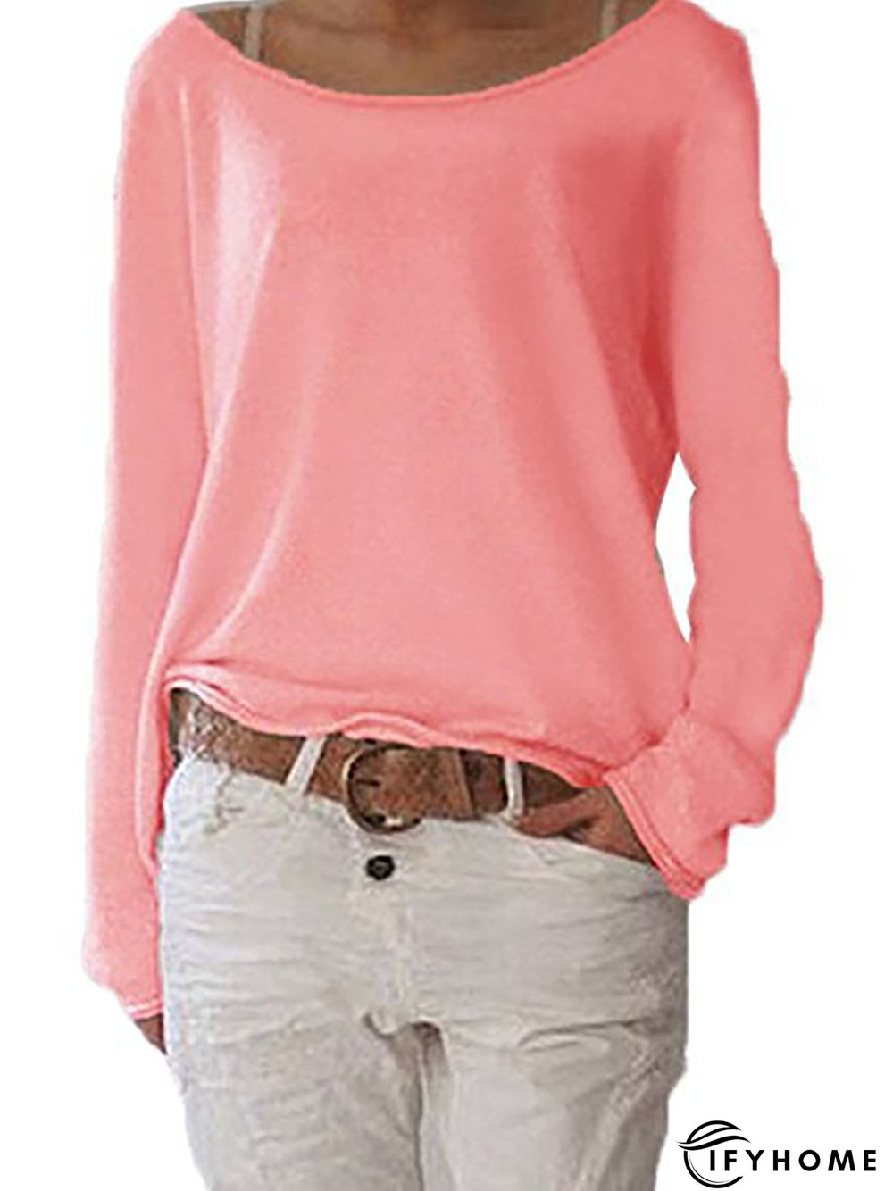 Long Sleeve Crew Neck Cotton T-shirt | IFYHOME