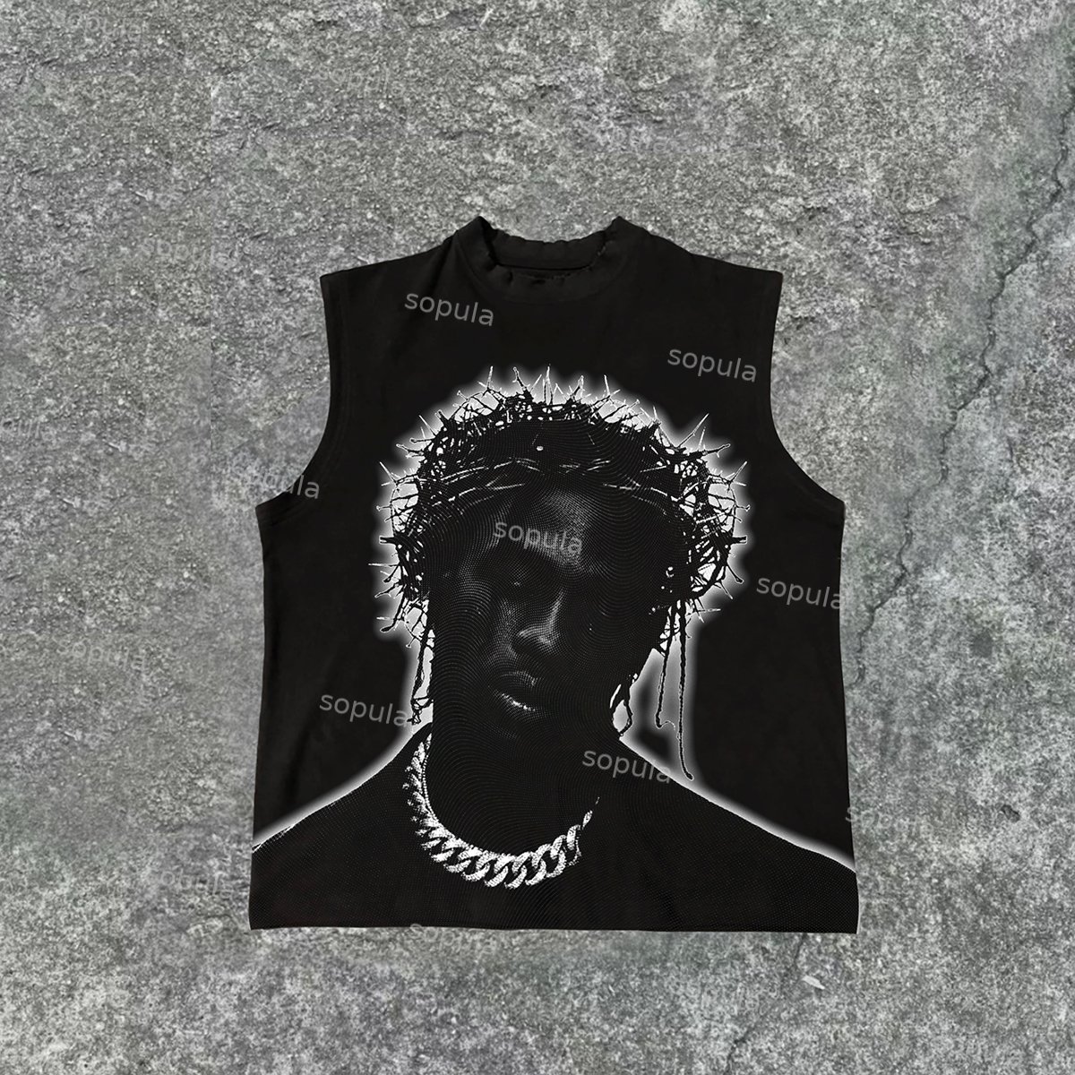 Sopula Men's Street Ts Print Cotton Sleeveless Tank Top