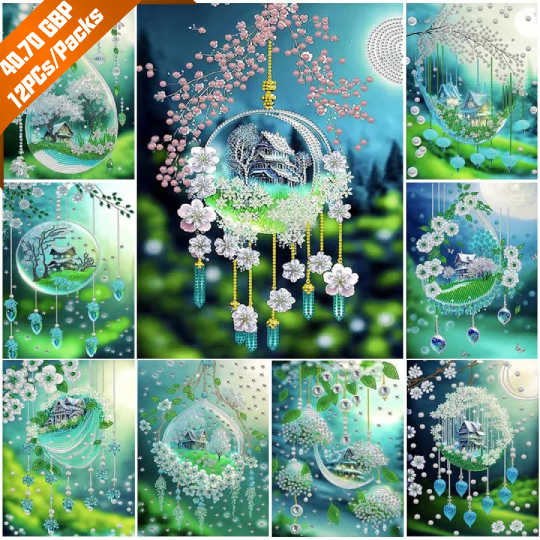 Fantasy-Green Leaf Water Drop Microcosm - Special Shaped Drill Diamond Painting - 30*40CM(Canvas)