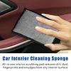Augeny 2 PCS Car Interior Scrubbing Sponges, Super Soft Microfiber Auto Detailing Scrub Pads, Vehicle Cleaning Applicator Pads Safe on Leather, Plastic, Vinyl and Upholstery (Gray & White)