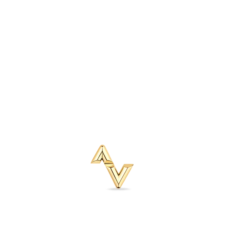 LV Volt Upside Down Yellow K Gold Single Stud Earrings
