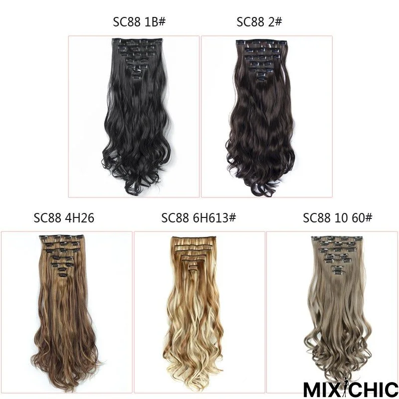 7 Piece Clip Hair Long Curly Hair High Temperature Silk Hair Weaving