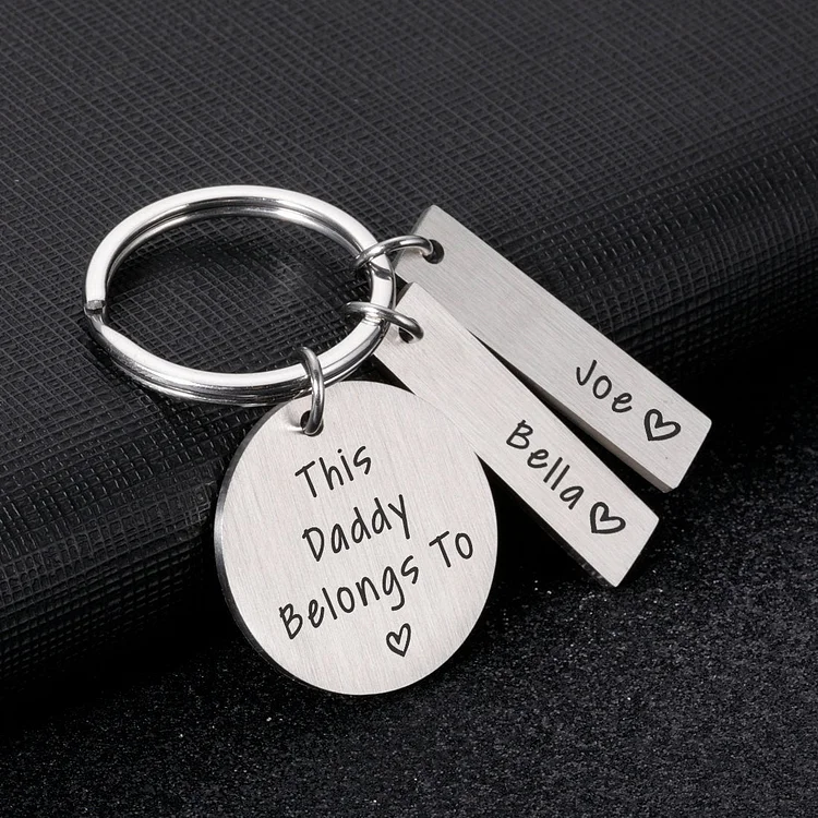 Father’s Day gift from child,Daddy Keyring,Personalized This Daddy Belongs to Keychain,Custom Dad Gift from Kids,New Daddy Gift,Grandad Gift