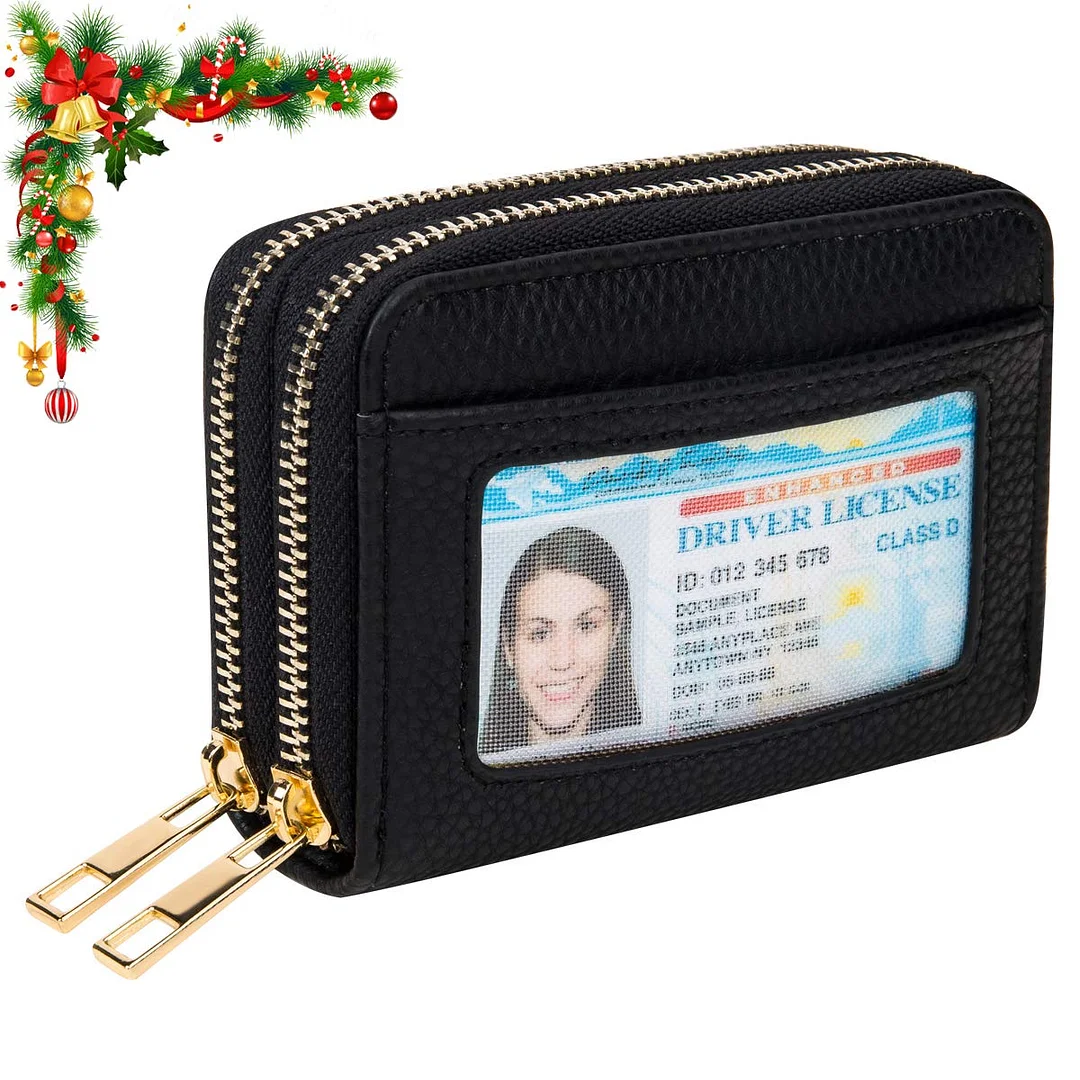 Heaye Card Case Wallet RFID with ID Window Zipper Small