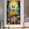 (40*70cm)Halloween PumpkinGirl - Round AB Drill Diamond Painting