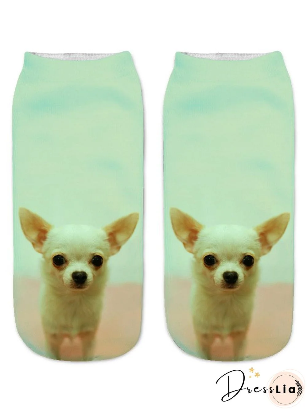 Casual 3D Printing Gradient Color Dog Pattern Socks Everyday Home