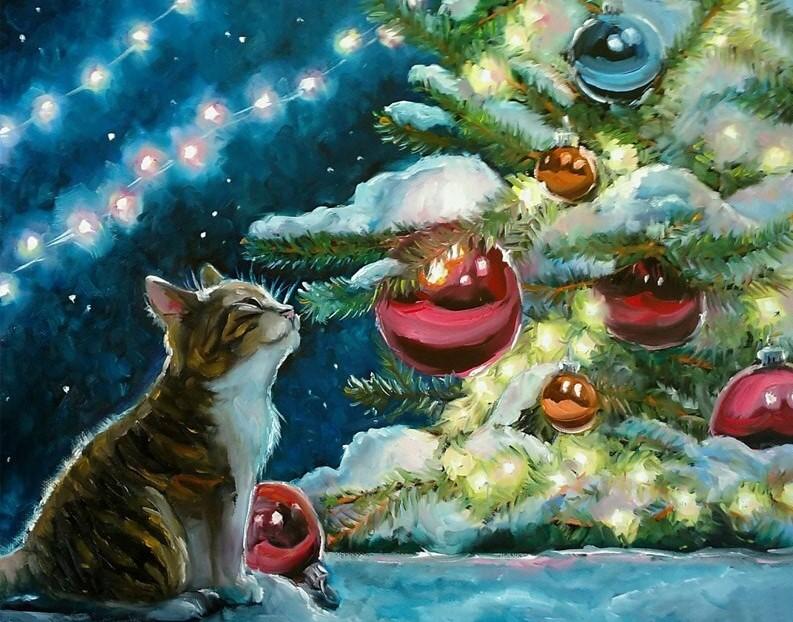 

Cat Christmas Bulbs – Paint By Numbers - 40*50CM, 501 Original