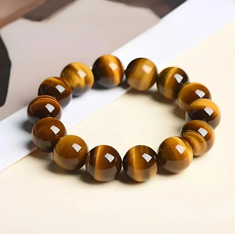 7A Natural Yellow Tiger Eye Beaded Bracelet