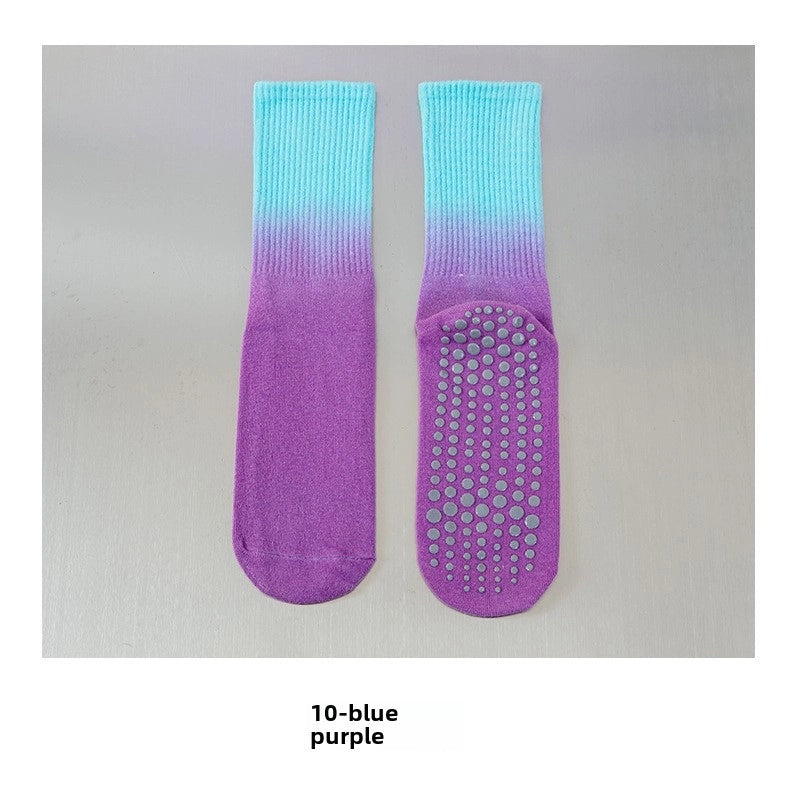 Simple Autumn And Winter Gradient Yoga Women’s Socks Non-slip Sports Socks Girls’ Pilates Mid-calf Socks Direct Sales