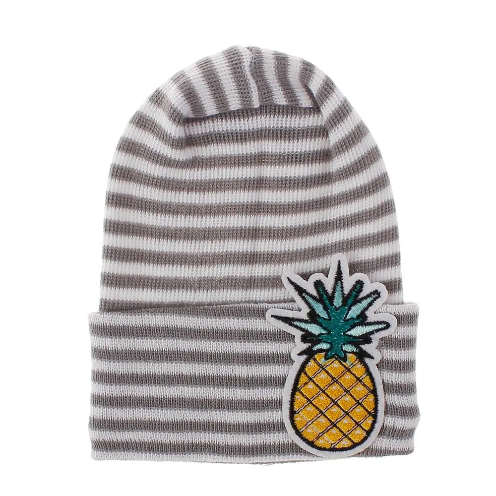 2020 Baby Stuff Accessories Baby Soft Turban Newborn Hat Lovely Winter Warm Beanie Crochet Knit Embroidery Patch Cap