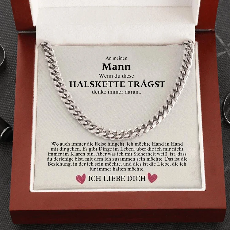 Halskette-An Meinen Mann - Geschenk mit Nachrichtenkarte