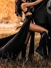 Lacy Empire Split-Side Maxi Dress