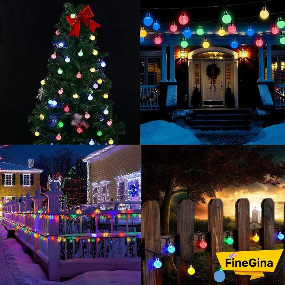 Solar String Lights Garden Outdoor String Lights Waterproof Crystal Ball Fairy Lights, Decoration Lighting for Home, Garden, Patio, Yard, Christmas