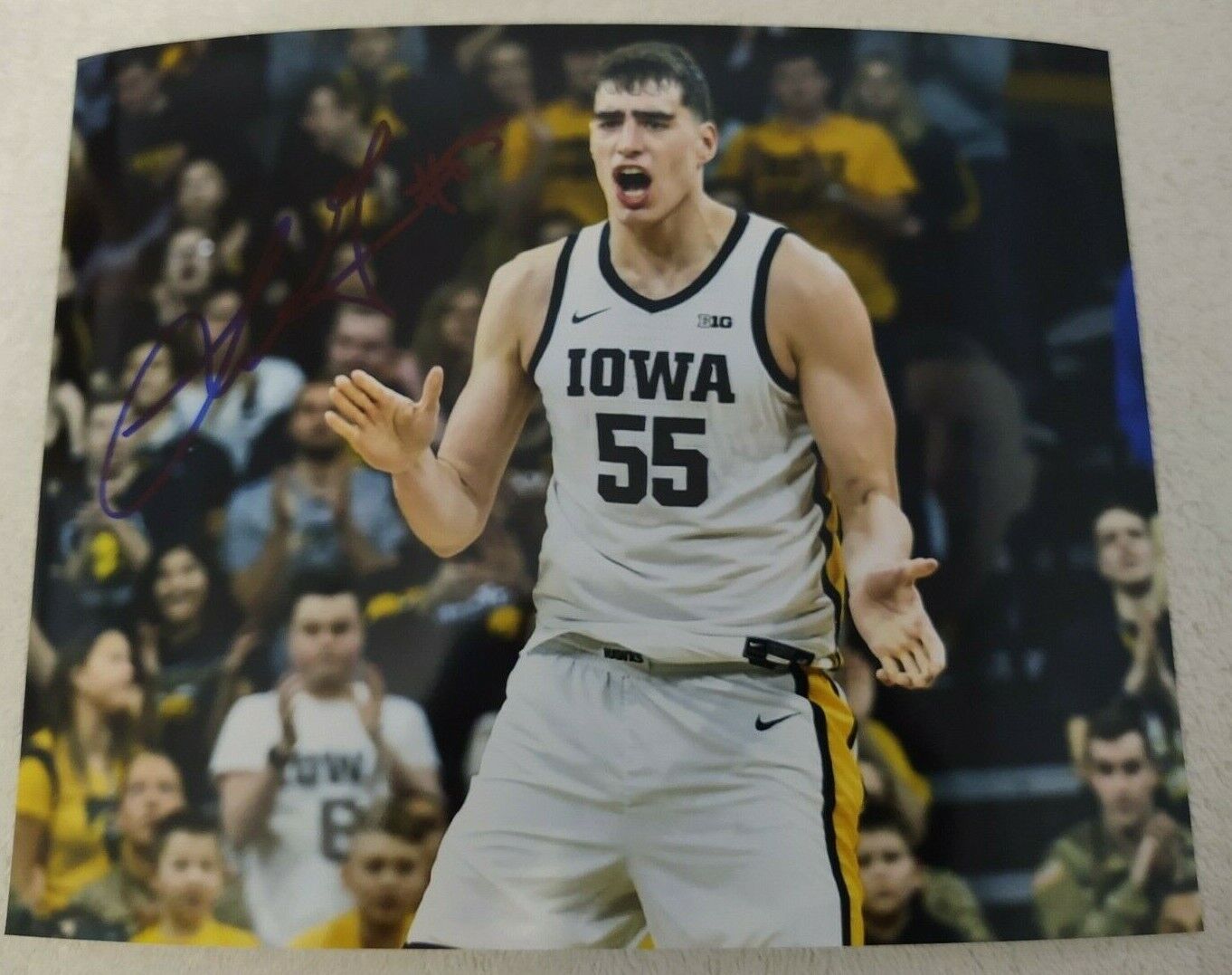 LUKA GARZA IOWA HAWKEYES SIGNED AUTOGRAPHED 8x10 Photo Poster painting COA DETROIT PISTONS 2