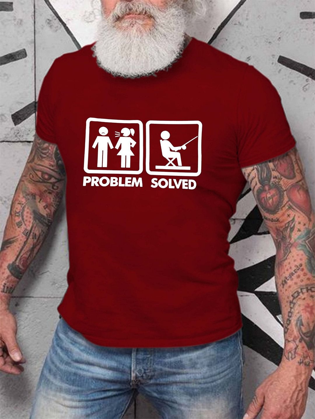 Problem Solved Couple Man Goes Fishing Shirt