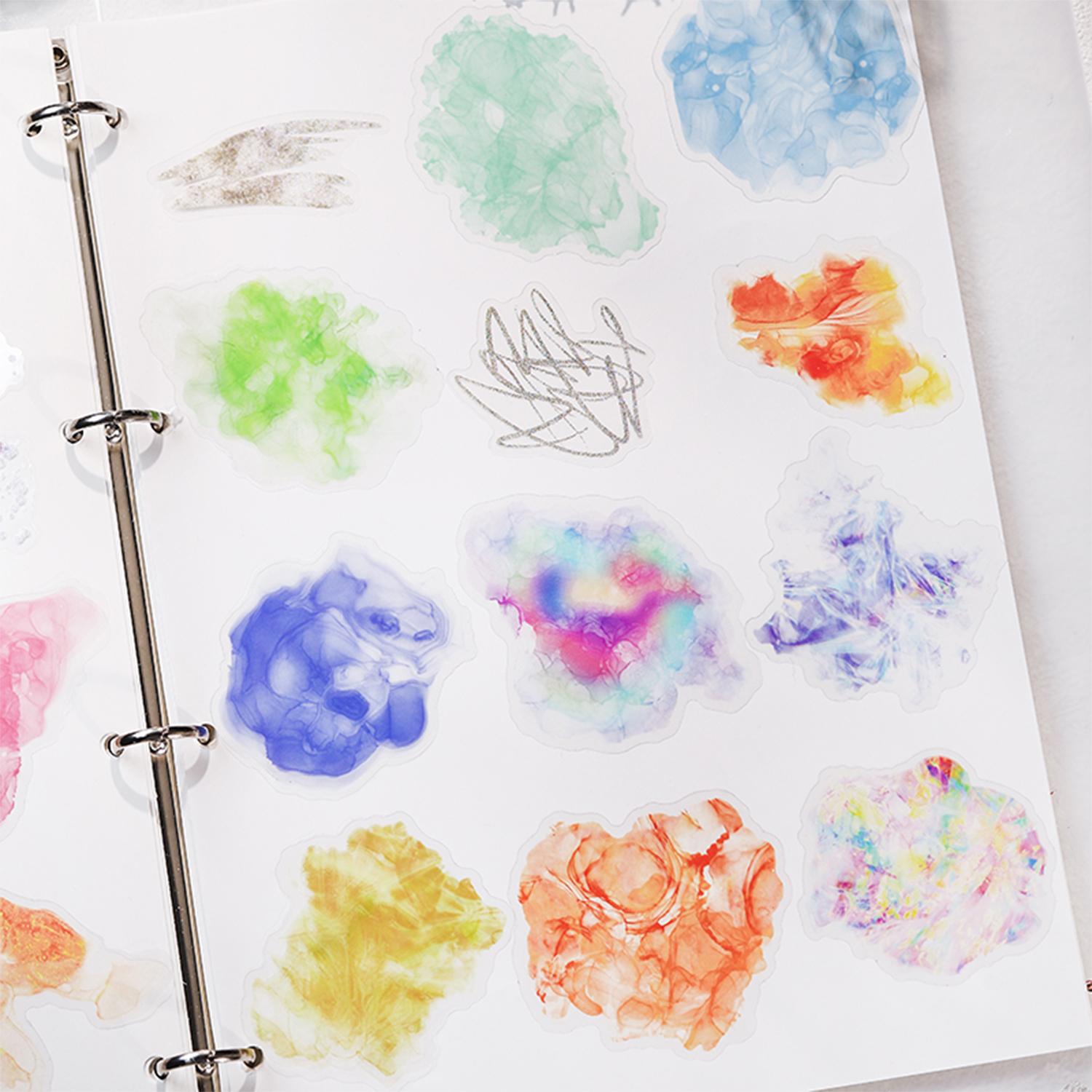 스티커 - 다채로운 로맨스 시리즈 빈티지 수채화 스머지 풍경이 담긴 스티커