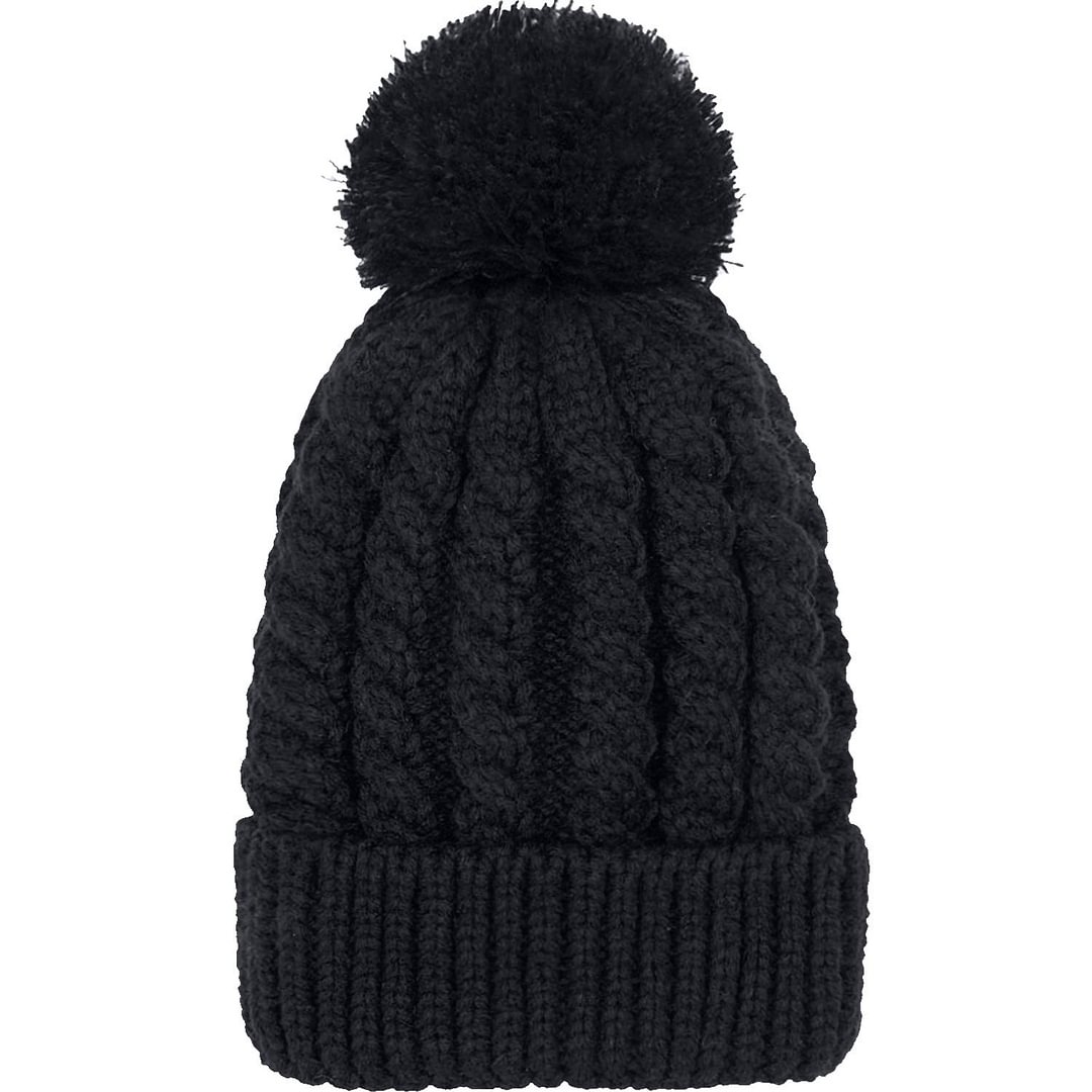 Winter Beanie Warm Fleece Lining - Thick Slouchy Cable Knit Skull Hat Ski Cap