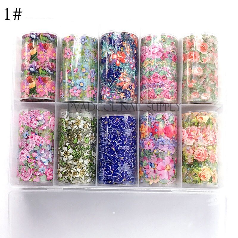 Flower Nail Sticker Wraps Slider Water Transfer Decal Foils Foil Nail Art Decoration Acrylic Manicure Tool