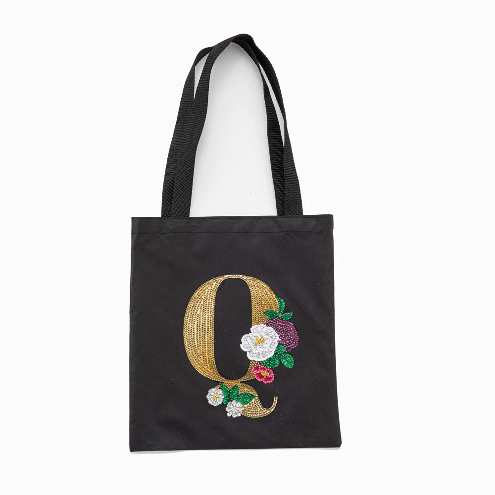 DIY Diamonds Painting Handbag Linen Shopping Bag Portable Fashion for Work