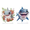 2pcs DIY Cute Smiling Sharks Diamond Painting Ornaments