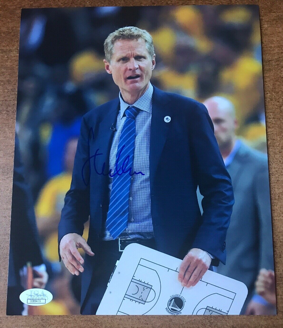 STEVE KERR Signed Autographed GOLDEN STATE WARRIORS, CHAMPS 8x10 Photo Poster painting JSA COA