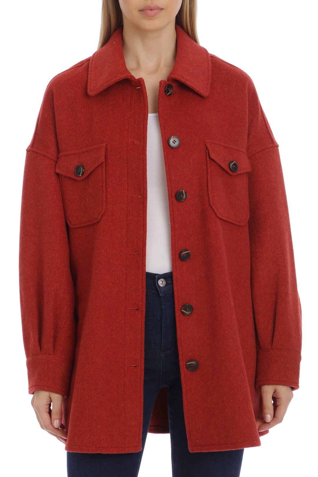 Oversized Wool Blend Shacket