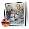 Diamond Painting-DIY Full Round Drill Winter Snowman（40*40cm）
