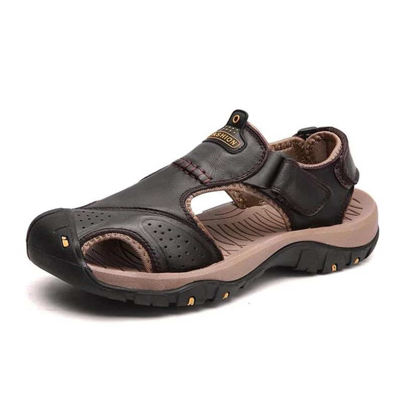 Classic Men's Sandals Summer Genuine Leather Sandals Breathable Men's Brand Shoes Luxury Sandals Soft Outdoor Men Roman Sandals