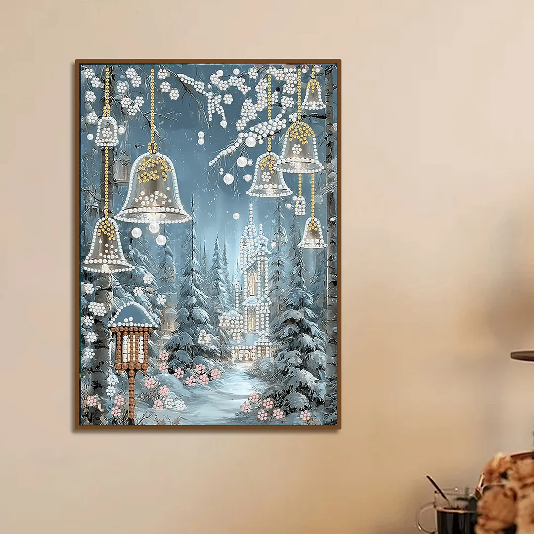 Pearl Painting Kit for Adults Snow Castle 11.81x15.75in